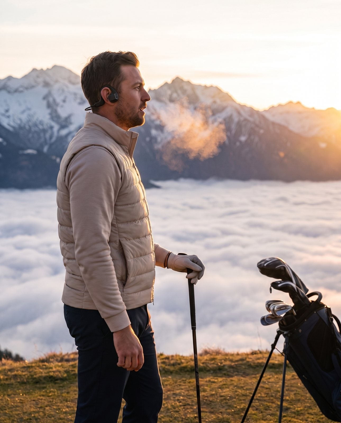Tee shot above a sea of clouds